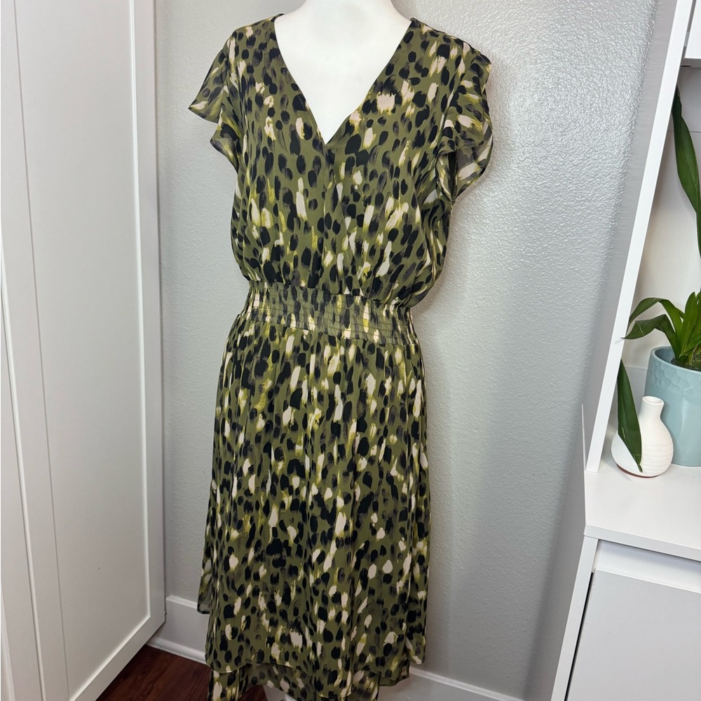 Bar III Olive and Black Midi Dress